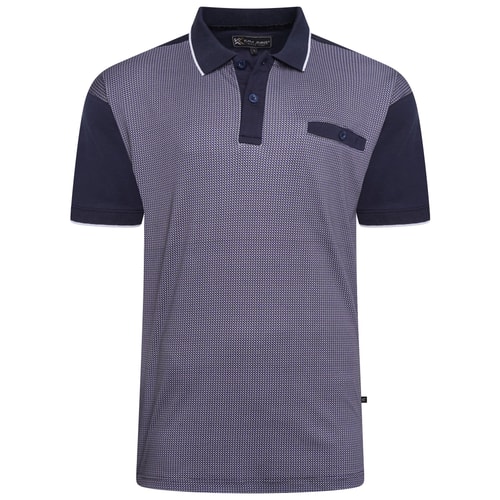 KAM Smart Mini Geo-Print Polo Black